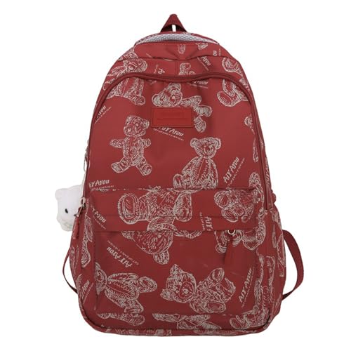 Rucksack Schule Rucksack Bärenmuster Nylon Tagesrucksäcke Laptop Rucksack Reiserucksack