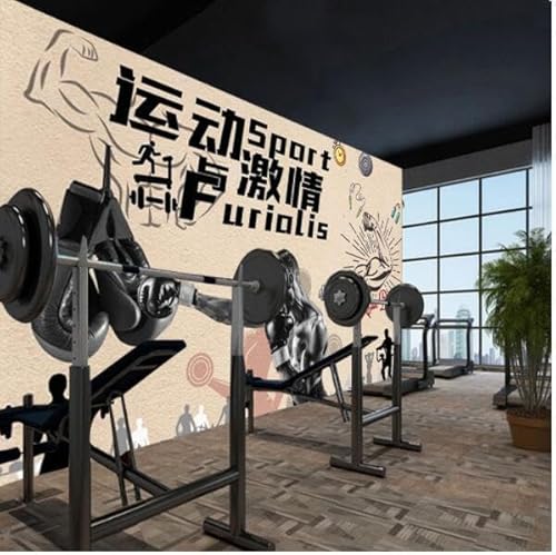 tyujlkjddlf Tapete Wandbild 3D Benutzerdefinierte 5D Fitness Sport Persönlichkeit Jugend Sport Leidenschaft Fitnessstudio Hintergrund Wandtapete Boxen Taekwondo Wandbild-140Cmx100Cm