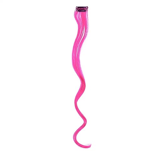 Clip-in-Haarverlängerungen Farbige Clip-in-Haarverlängerungen, 55,9 cm, Regenbogenfarben, lange, glatte Haarteile, Clip-in-Synthetik, Halloween, Cosplay, Mode, Party, Geschenk for Frauen und Mädchen C