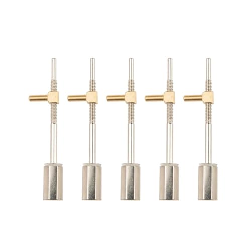 Violin Music Instrument Zubehör 5 STÜCKE Violine Bogen Frosch Knöpfe Bass Knopf Schrauben Mit Messing Ösen Teile Für Maker Ebenholz Zubehör(Color:5 PCS 012)