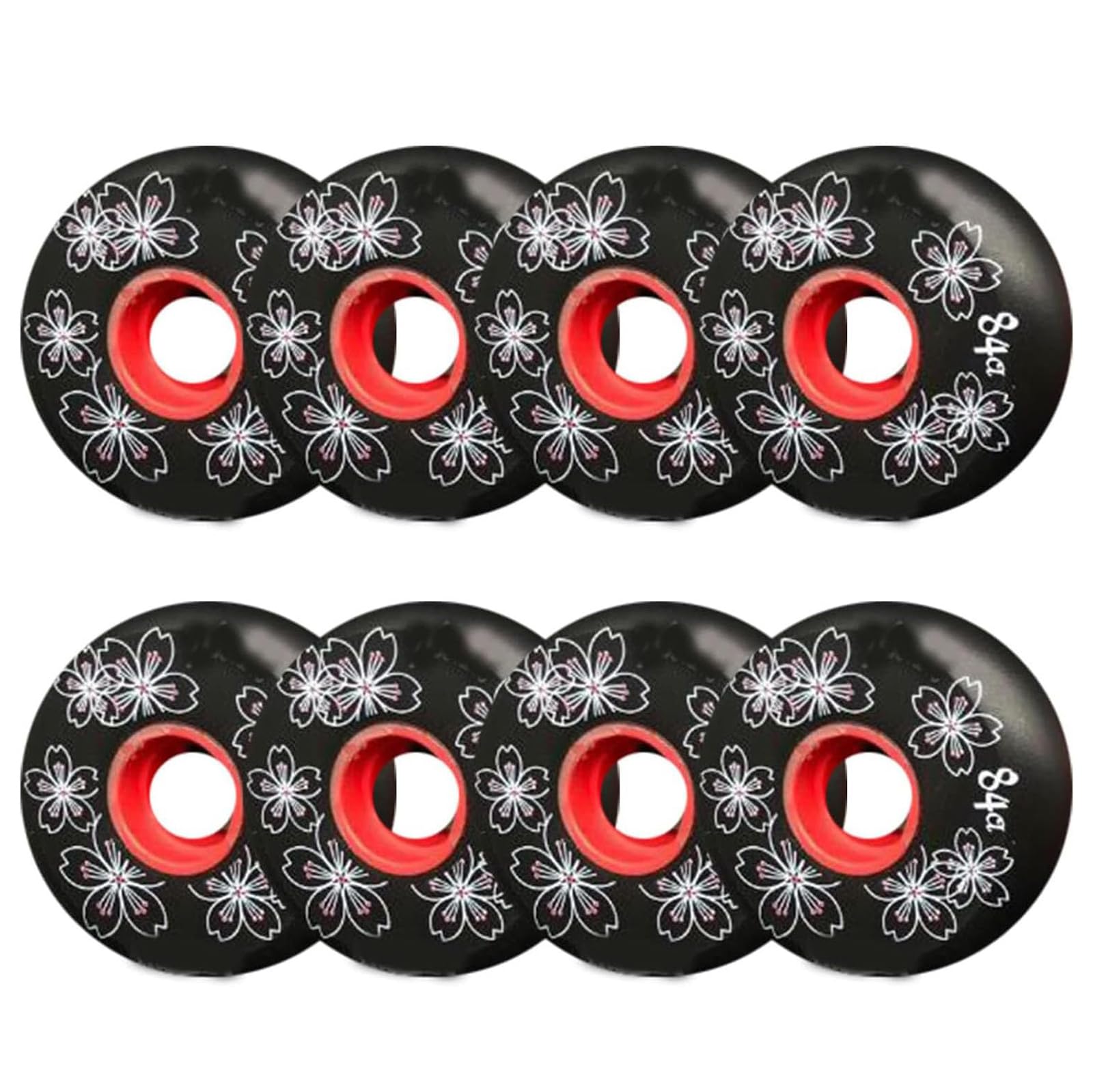 BFVAKBKYT Rollschuh-Räder, Ersatz-Skate-Rollen, Skateboard-Rollen, 8er-Pack, Inline-Rollschuh-Rollen for den Innenbereich, 84A(Black,76mm)