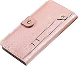 KANUZ Brieftaschen-Schutzhülle für iPhone 14 Plus, Premium-Echtleder, Kartenhalter, magnetischer Folio-Ständer, Klapphülle, stoßfeste Schutzhülle für iPhone 14 Plus (Farbe: Rosa)