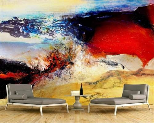 Abstrakte Farbe 3D Tapete Poster Restaurant Schlafzimmer Wohnzimmer Sofa TV Dekorative Wand-250cm×170cm