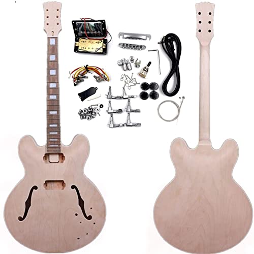 Gitarrenkörper Unfertiger E-Gitarren-Kit Ahorn-Gitarrenhals Und Gitarrenkörper DIY. Hohl E-Gitarre Gitarrenkörper