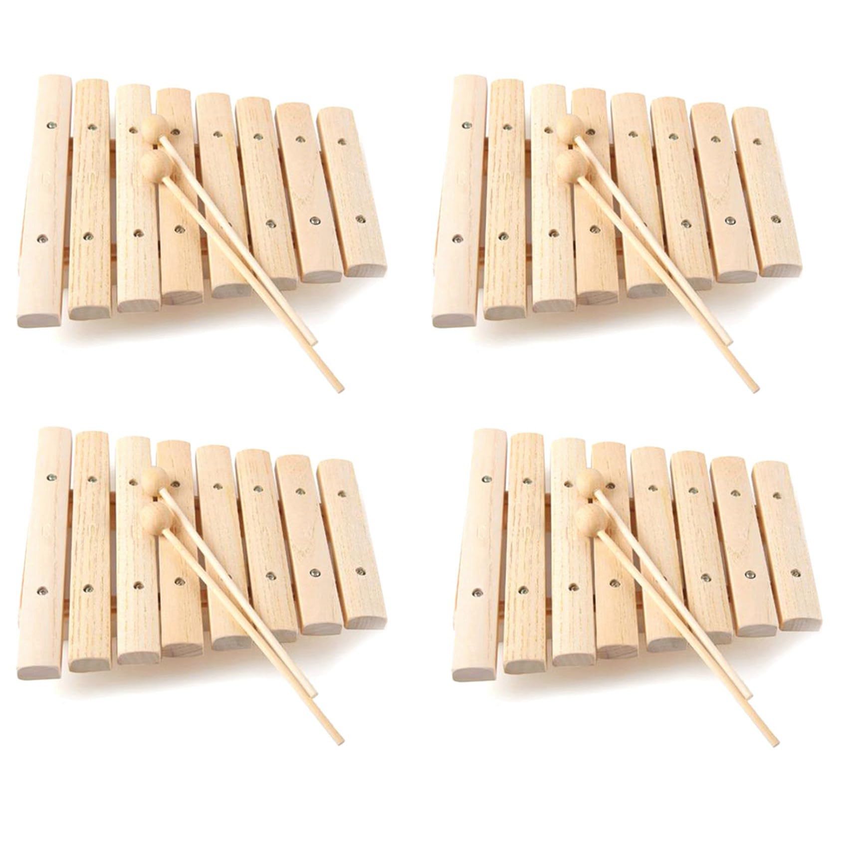 SICOSALT 4X Kinder Kinder Natur 8 Töne Xylophon Schlagzeug Toy Musik Instrument für Kinder Musik Entwickeln