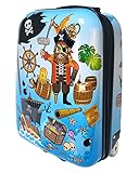 Karry Kinder Koffer Reisekoffer Trolley Hartschalen Handgepäck Jungs LED Skater Rollen Pirates Piraten 819