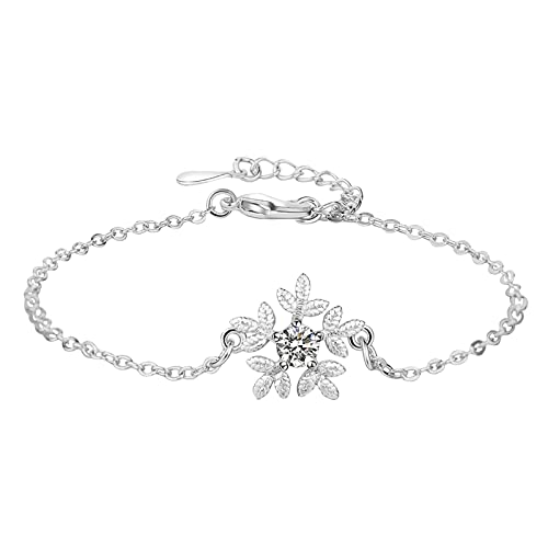 YIHANSS Canvastasche Schneeflocke Weihnachtsschmuck Temperament Geschenk Armband Mode Retro Lady Armbänder Schmuck für Frauen Handtasche (Farbe: Silber, Größe: Einheitsgröße)