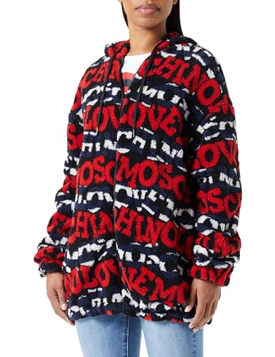 Love Moschino Women's Jacquard Allover eco fur. Jacket, Stripes, S