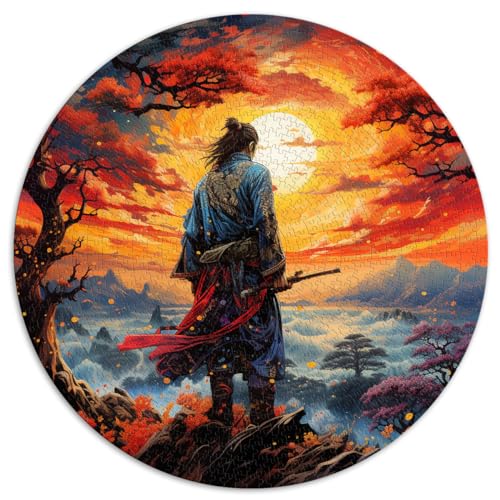 Puzzle für Samurai im Sonnenuntergang, 1000 Teile, 26,5 x 26,5 Zoll, Puzzle-Wanddekoration, anspruchsvoll, aber unterhaltsam und humorvoll