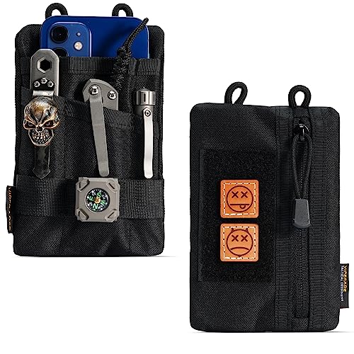 VIPERADE VE1 Tool Pocket Organizer für Männer Nylon Multitool Pouch Aufbewahrungs EDC Ausrüstung Organisiert Taschenlampe Taschenmesser Taktischer Stift Notizbuch (Helles Schwarz)