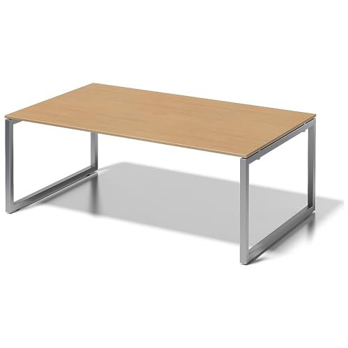 BISLEY Cito Chefarbeitsplatz/Konferenztisch, 740 mm höhenfixes O, H 19 x B 2000 x T 1200 mm, Dekor buche, Gestell Silber, Metall, Bc355, 120 x 200 x 85 cm