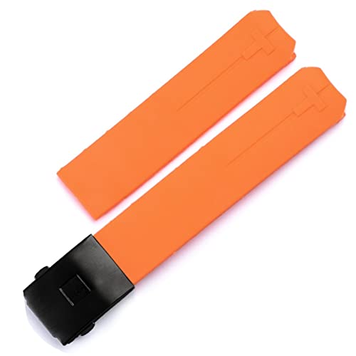 NEYENS Uhrenarmband für Tissot T-Touch T013 T047, 20 mm, weiches Silikon-Gummi-Uhrenarmband, Schwarz / Orange, sportlich, wasserdicht, T091 T013420A, 20 mm, Achat