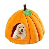 Pumpkin Katzenbett - Warmes Haustierhaus Katzenbett Rutschfest l Waschbar Kätzchen und Welpe Indoor Weiches Bett Waschbares Haus für Halloween für Balkon, Schlafzimmer