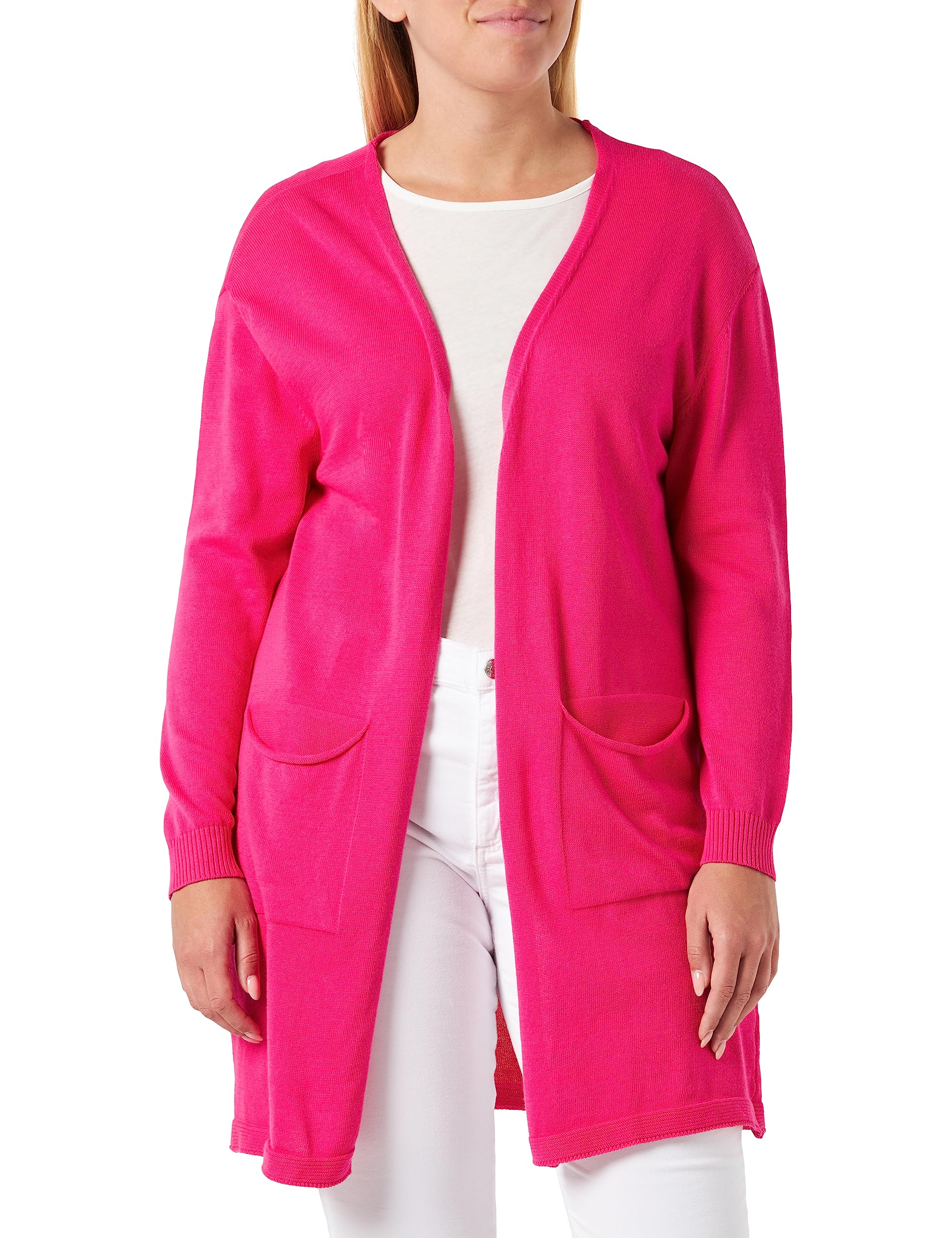 Cartoon Damen Strick-Cardigan unifarben Fuchsia Rose,40