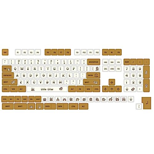 Mllepjdh 134 Tasten Cartoon LittleOtter Tastenkappen XDA Profil Dicke PBT Tastenkappe Für 61/87/104/108 Layout Mechanische Tastatur Tastenkappen 134 Tasten Eva Tastenkappen