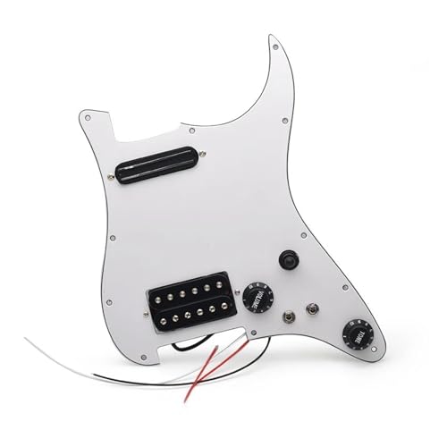 Schlagbrett Tonabnehmer für E Gitarre 5 vorverdrahtete Schlagbretter für Gitarren, Spulenteilung, Schlagbrett HH (Mini-Humbucker + Humbucker)(Zebra)