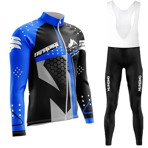 Rennrad Trikot Herren Set,Atmungsaktiv Und Schnelltrocknend Herren-Radtrikot Radhosen Für Männer Mit 9D-Gel-Pads Fahrradtrikot Herren Herbst Atmungsaktive (Type-3,M)