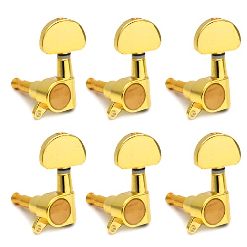 ALFAAL 6 Teile/Los Chrom Black Gold Guitar String Tuning Pegs Keys Tuner Machine Köpfe Für Akustische E-Gitarre (Color : Gold 6L)