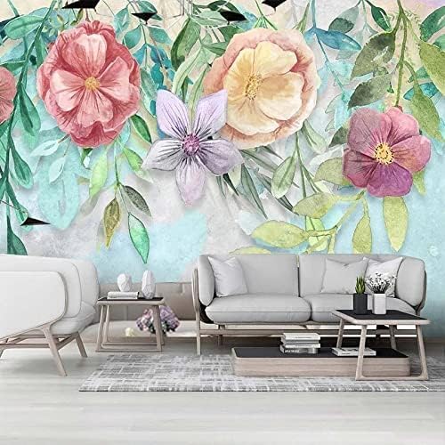 XLMING Handgemalte Aquarellblumen 3D Tapete Home Dekoration Wohnzimmer Sofa Schlafzimmer Tv Hintergrund Wand-200cm×140cm