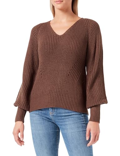 JdY Damen JDYJUSTY L/S V-Neck Pullover KNT NOOS Strickpullover, Chocolate Brown, M