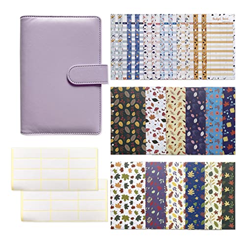 Lose-Blatt-Binder-Notizbuch, 6-Ring-Budget-Binder-Set mit Budgetblättern, Etikettenaufklebern für Damen und Herren, kommerzielle Budgeting