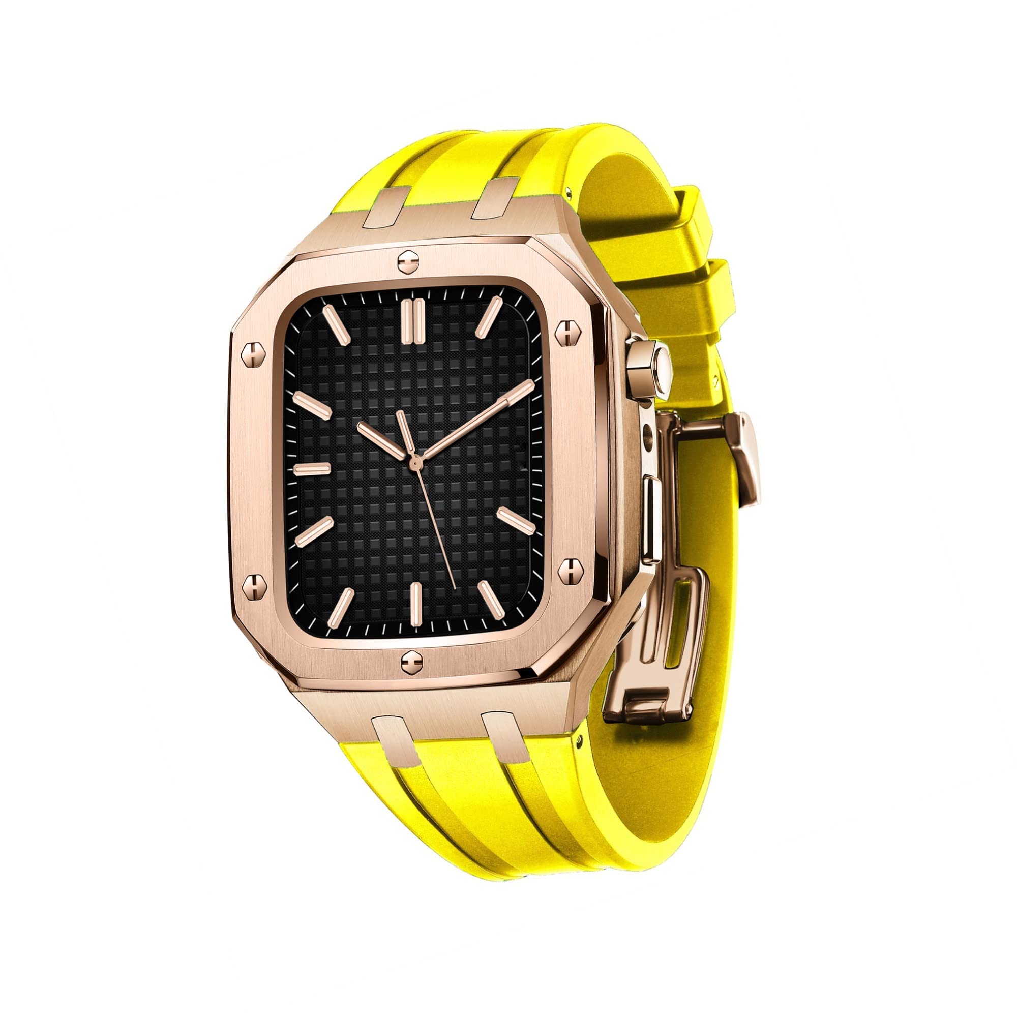 TONECY Ersatz-Silikonarmband für Apple Watch 44/45 mm, kompatibel mit iWatch Serie 8/SE/4/5/6/7, Roségold