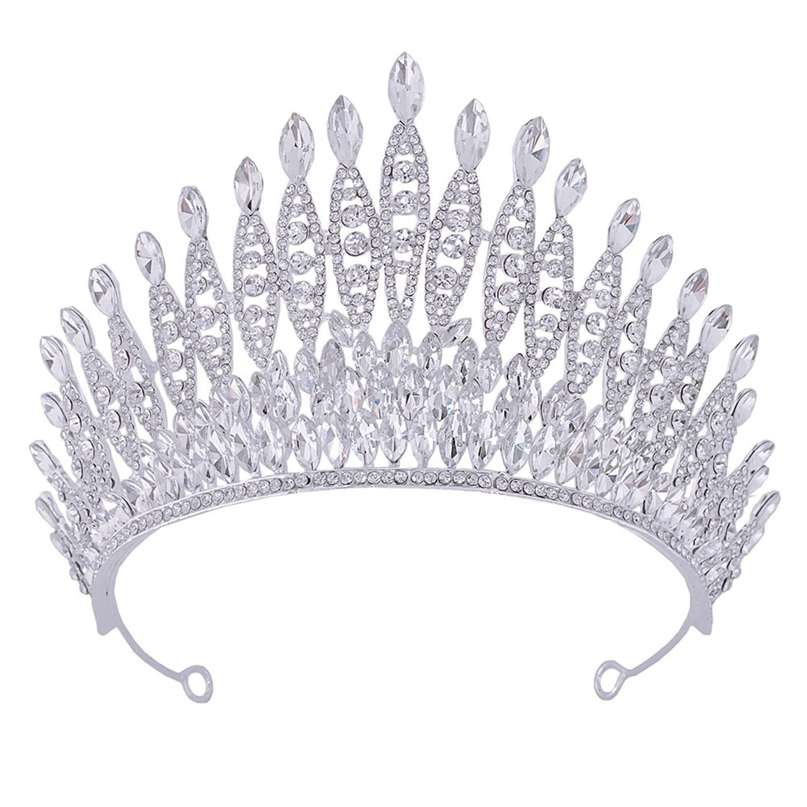 ohodhmnu Glitzernde Strasssteine, Brautkrone, verstellbare Größe, Kristall-Tiaras für Brautjungfern, Kopfzubehör, Party-Kopfschmuck