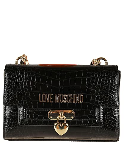 Love Moschino Damen Borsa Pu St.Croco Nero Umhngetasche, Schwarz