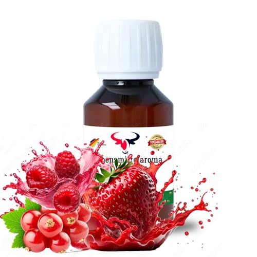 Red Berries Konzentrat Drops hochkonzentriertes Aroma Lebensmittelaroma Intensives Aroma zum Backen in Lebensmitteln & Getränken, für Diffuser Vernebler Nebelmaschinen Wassersprudler uvm. (100 ml)