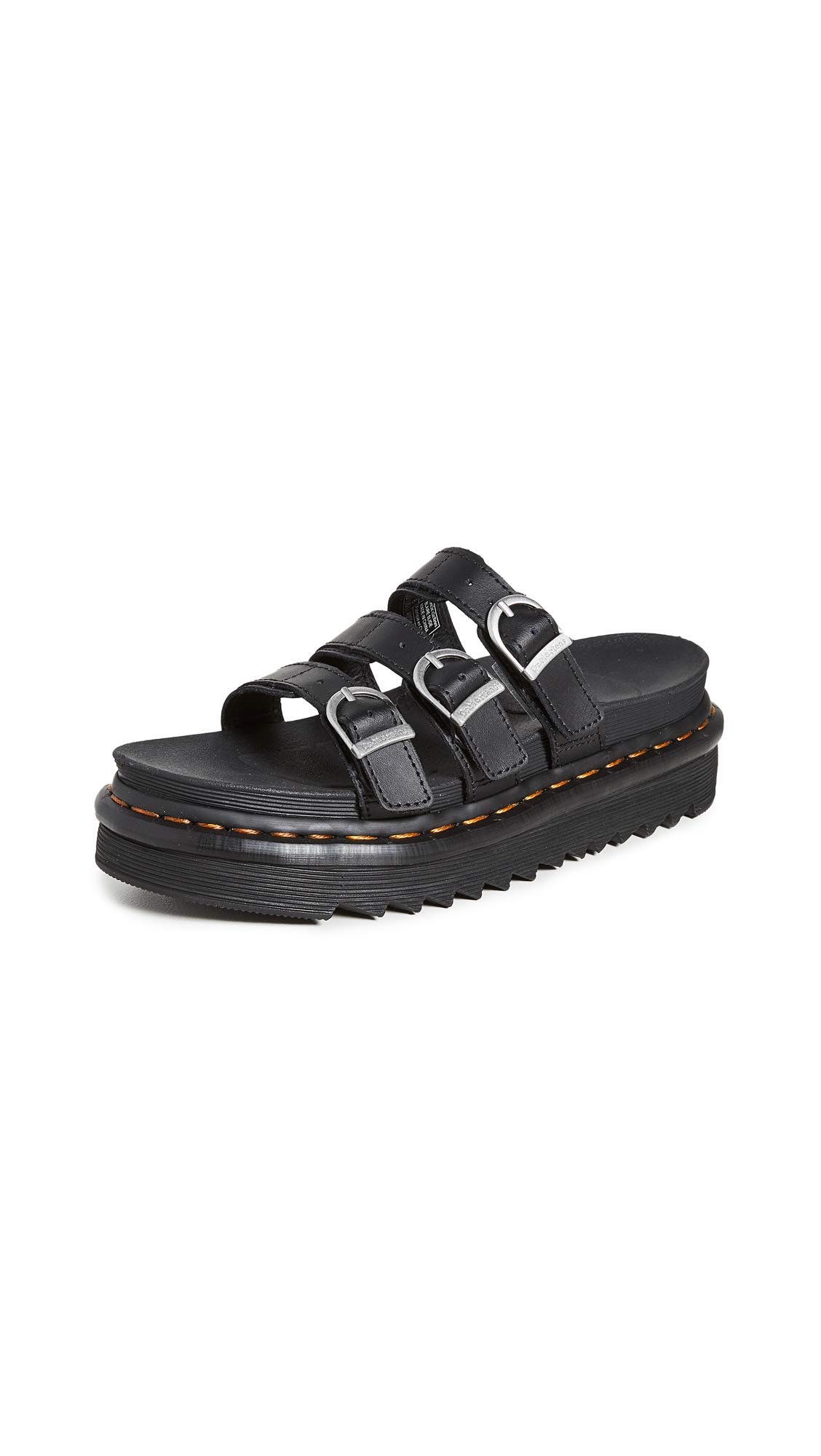 DR MARTENS Slide Sandals, Black Hydro, 40 EU