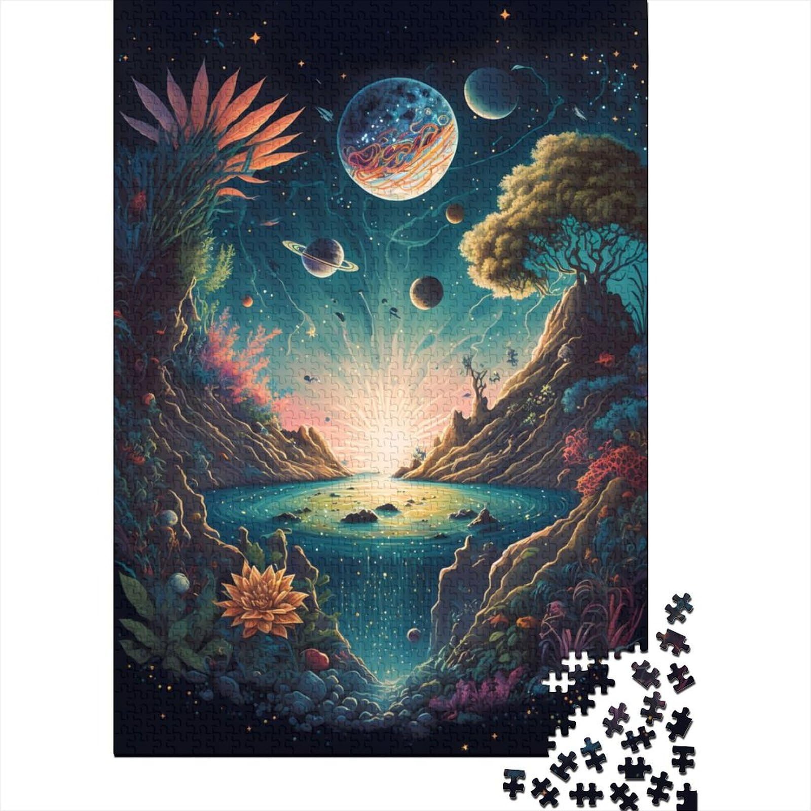 Verrücktes Weltraumlandschafts-Puzzle für Erwachsene, 1000 Teile Puzzle | Puzzles für Erwachsene, Lernspiel, Herausforderungsspielzeug, 75 x 50 cm