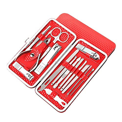 Zehennagelknipser 19/10 / 7 stücke Edelstahl Nagel Clipper Set Professionelleschissor Reiseanzug mit Kastenzehen Trimmer Maniküre Cutter Kit Nagel Werkzeuge Nagelknipser-Set ( Color : 16Pcs Upgrade Re