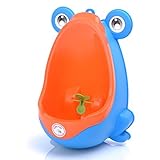 Babyhugs - Cute Frog Potty Toilet Training Pee Trainer Urinal for Boys with Whirling Windmill Wheel Target Toy - Orange and Blue by BabyHugs