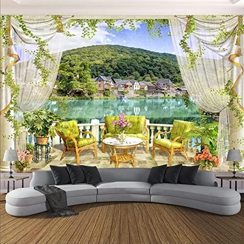 XLMING Balkonseeblickbarcaferestaurant 3D Tapete Home Dekoration Wohnzimmer Sofa Schlafzimmer Tv Hintergrund Wand-400cm×280cm