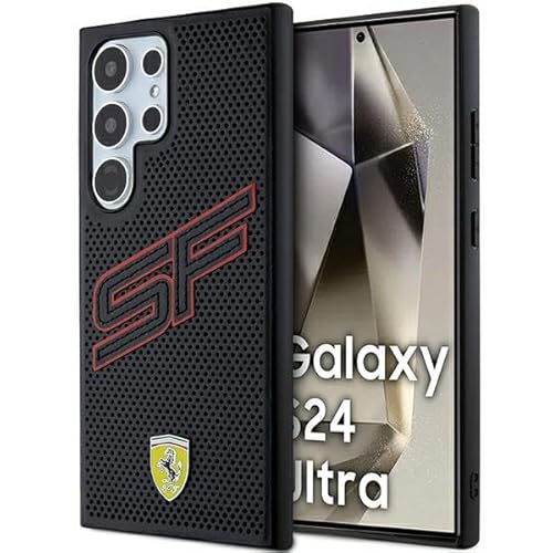 CG Mobile Ferrari FEHCS24LPINK Hülle Für S24 Ultra S928 Schwarz hardcase Big SF Perforated