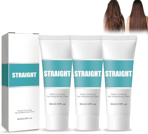 Morningso Hair Straightener Cream, Protein Correcting Hair Straightening Cream, Silk and Gloss Hair Straightening Cream, Long-Lasting Formula for Sleek, Shiny and Frizz-Free Hair (3PCS)