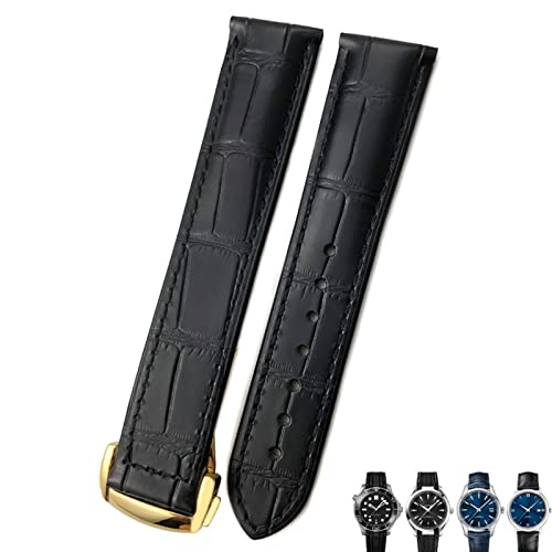 BANDKIT Uhrenarmband aus Rindsleder, für Omega Seamaster 300 Speedmaster Uhrenarmbänder, 21 mm, 20 mm, 22 mm, 22 mm, Achat