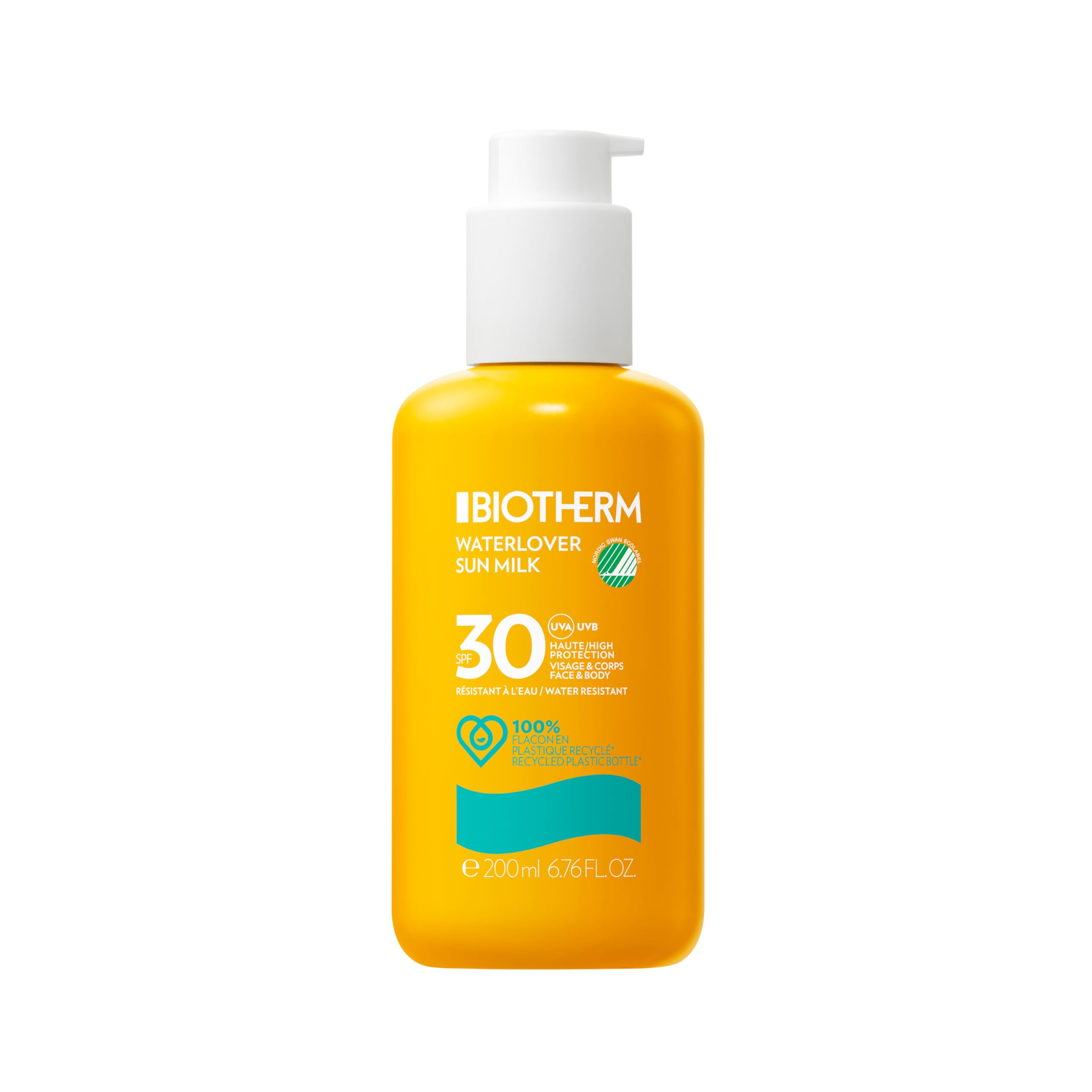 Biotherm Waterlover Sonnenmilch, feuchtigkeitsspendende Sonnenschutzmilch für umfassenden Schutz, wasserfeste Sonnenmilch, 200 ml