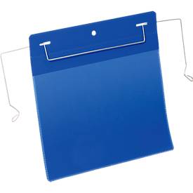 Dokumententaschen mit Drahtbügel, B 210 x H 148 mm (A5 quer), 50 Stück, blau