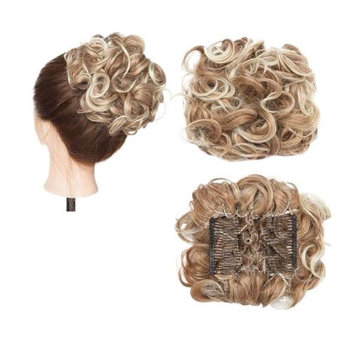 Haarteile Haarknoten Synthetischer großer Kamm-Clip in lockiger Haarverlängerung, Chignon-Haarteile, Hochsteckfrisur, Abdeckung, Haarteil, Verlängerung, Haarknoten Brötchen Haare(30T613)