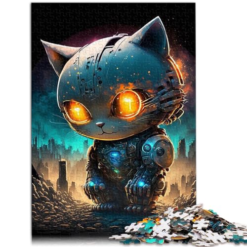 Puzzle als Geschenk, Weltraum-Mechanische Katze, 1000 Teile, Puzzle für Erwachsene, Puzzle aus Holz, Puzzlespielzeug, Wanddekoration, 1000 Teile (50 x 75 cm)