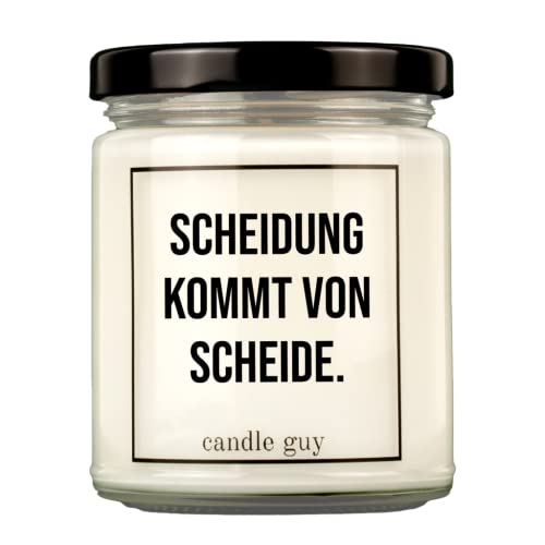 candle guy Duftkerze | Scheidung kommt von Scheide. | Handgemacht aus 100% Sojawachs | 70 Stunden Brenndauer