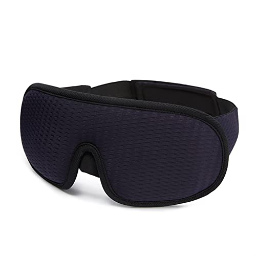 Blackout Schlafmasken, Schlafaugenmasken 3D-Schlafmaske Blockieren Sie Licht Weich gepolsterter Schlaf(Navy Blue)