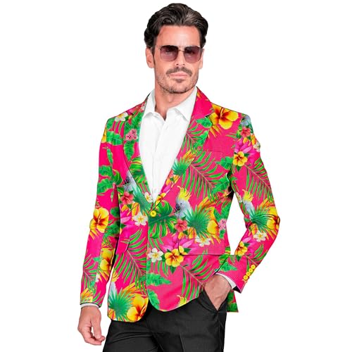 Widmann - Party Fashion Jackett, Copacabana Muster, Anzugjacke, Neon, Hawaii, Paradiesvogel, Showmen