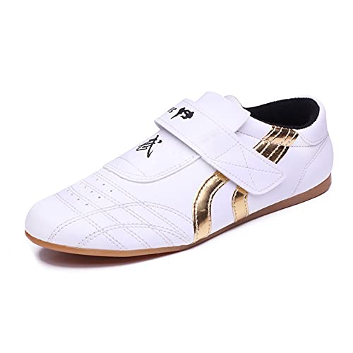 fayengan Taekwondo Schuhe, Unisex Taekwondo Boxen Kung Fu Tai Chi Sport Gym Schuhe Für Kinder Erwachsene (Color : Gold, Size : 45 EU)