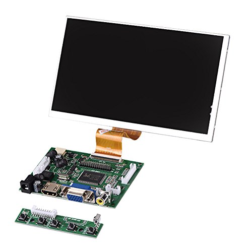 Bildschirm für Raspberry Pi, 7 Zoll HD LCD Bildschirm, HD 1024X600 hoher Auflösung AV + VGA + HDMI Monitor Display für Raspberry Pi 2/3 Modell