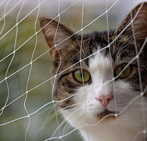 RUIBEI Transparentes Katzennetz für Balkon und Fenster, Katzenschutznetz für Balkon, Anti-Fall-Anti-Flucht-Sicherheitszaun-Netz, DIY Katzenschutz, Fensterschutz