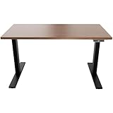 Höhenverstellbarer Schreibtisch E-WonderTech, EWT251206008, Platte 008 Lincoln wallnuss Gestell 333 schwarz,H 630-1280 x B 1200 x T 600