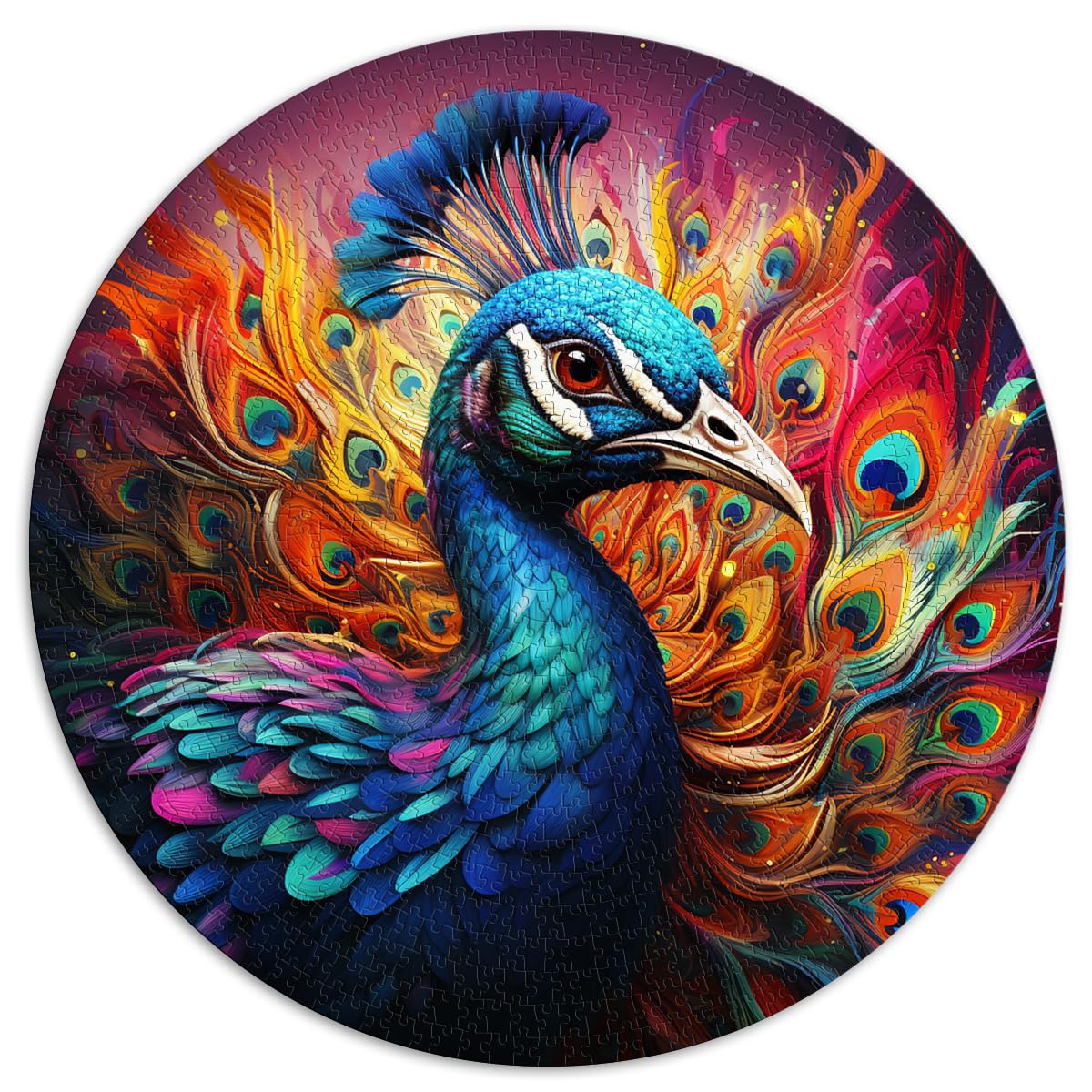 Puzzles mit dem Motiv „Geistertier Pfau“ – 1000 Puzzles für Erwachsene, 26,5 x 26,5 Zoll, schwierige Puzzles mit passendem Poster und Quizblatt