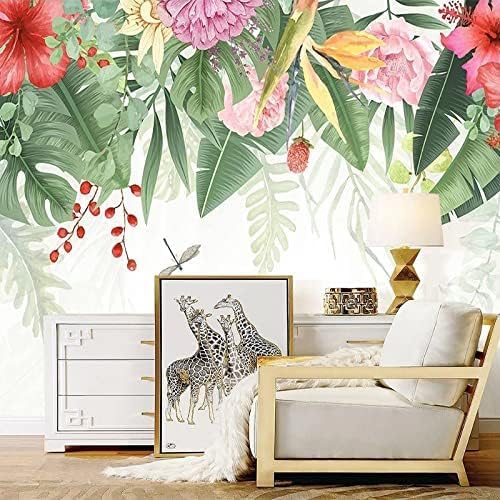 XLMING Aquarell Botanisch Grün Laubig Floral Rustikal 3D Tapete Home Dekoration Wohnzimmer Sofa Schlafzimmer Tv Hintergrund Wand-300cm×210cm